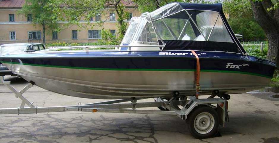 перевозка катера silver Fox dc-485 на прицепе